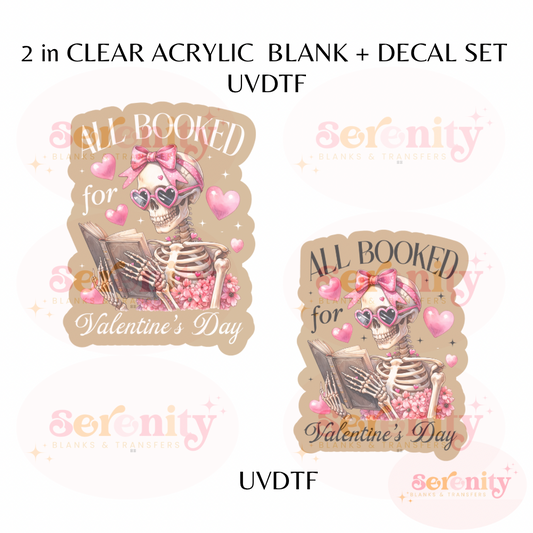 All Booked for Valentine’s Day UVDTF acrylic blanks & decal set