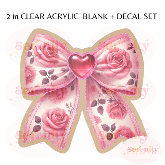 Roses Coquette Bow acrylic blanks & decal set