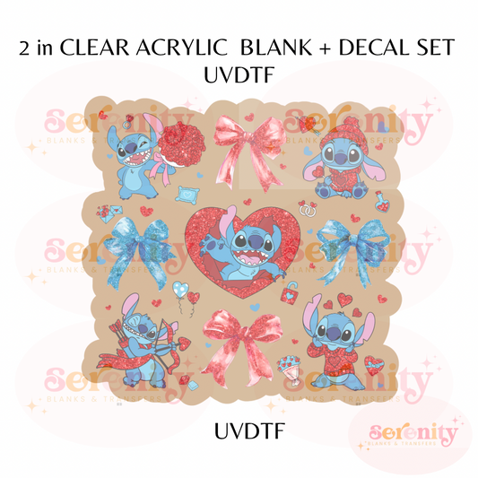 Red Heart Stitch Valentine’s Day UVDTF acrylic blanks & decal set