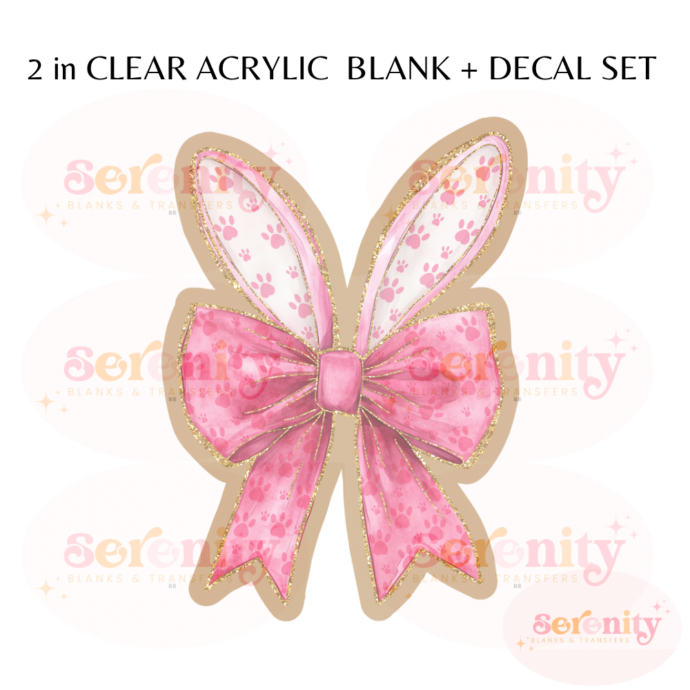 Coquette Bunny Ears acrylic blanks & decal set