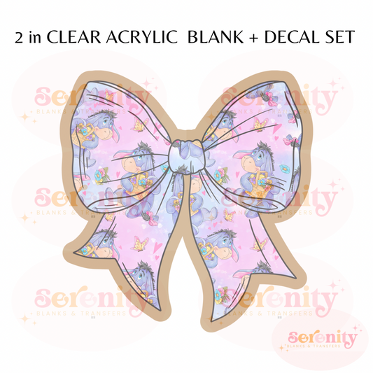 Eeyore Bow acrylic blanks & decal set