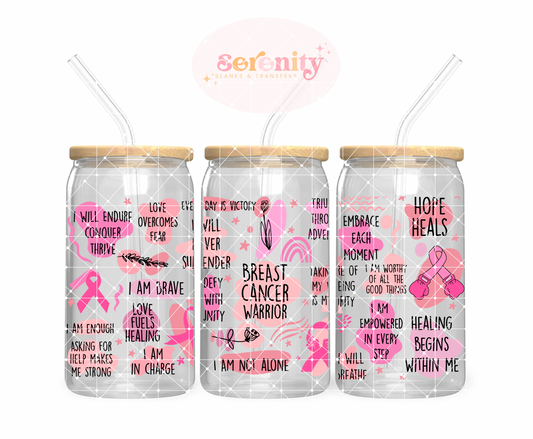 Affirmations Breast Cancer Awareness UVDTF Transfer